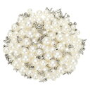 PATIKIL 衣類用6mm 8mm 10mmパールスタッズ 150セット 衣類用パールリベット フェイクパールリベット レザーリベットボタン プラスチックA ...