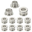PATIKIL 5mm(1/5インチ) ソリッド真鍮ホールアイレット 10個 フラット自己裏打ちグロメットとワッシャー 靴 衣類 クラフト バッグ レザークラフト用 模造銀