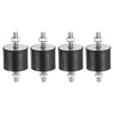 PATIKIL 50x60mmラバースタッドショックアブソーバー 4個M6ラバー絶縁マウント円筒形アンチ振動絶縁体マウントナット付きガレージモーターエアコンプレッサーエンジン用(VVタイプ)