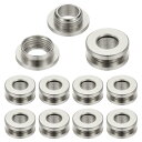 PATIKIL 8mm(1/3インチ) ソリッド真鍮ホールアイレット 10個 フラット自己裏打ちグロメットとワッシャー 靴 衣類 クラフト バッグ レザークラフト用 シルバートーン