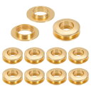 PATIKIL 15.5mm(5/8インチ) ソリッド真鍮製ホールアイレット 10個入り アーク表面自己裏打ちグロメット 靴 衣類 クラフト バッグ レザークラフト用 ライト金色