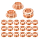 PATIKIL 7mm(2/7インチ) ソリッド真鍮製ホールアイレット 20個 アーク表面自己裏打ちグロメットとワッシャー 靴 衣類 クラフト バッグ レザークラフト用 ローズ金色