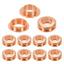 PATIKIL 10mm(2/5インチ) ソリッド真鍮製ホールアイレット 10個 アーク表面自己裏打ちグロメットとワッシャー 靴 衣類 クラフト バッグ レザークラフト用 ローズ金色