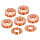 PATIKIL 15.5mm(5/8インチ) 真鍮製ホールアイレット 6個 アーク表面自己裏打ちグロメット シューズ 衣類 クラフト バッグ レザークラフト用ワッシャー レッドカッパー