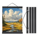 PATIKIL 2セット磁気ポスターハンガーフレーム12 インチ木製マグネット写真ハンガーフレーム幅広吊りキット写真 絵画 アートワーク 地図 黒