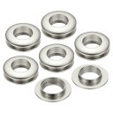 PATIKIL 15.5mm(5/8インチ) ソリッド真鍮製ホールアイレット 6個 アーク表面自己裏打ちグロメット シューズ 衣類 クラフト バッグ レザークラフト用 シルバートーン