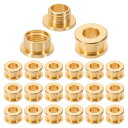 PATIKIL 5mm(1/5インチ) ソリッド真鍮ホールアイレット 20個 フラット自己裏打ちグロメットとワッシャー 靴 衣類 クラフト バッグ レザークラフト用 ライト金色