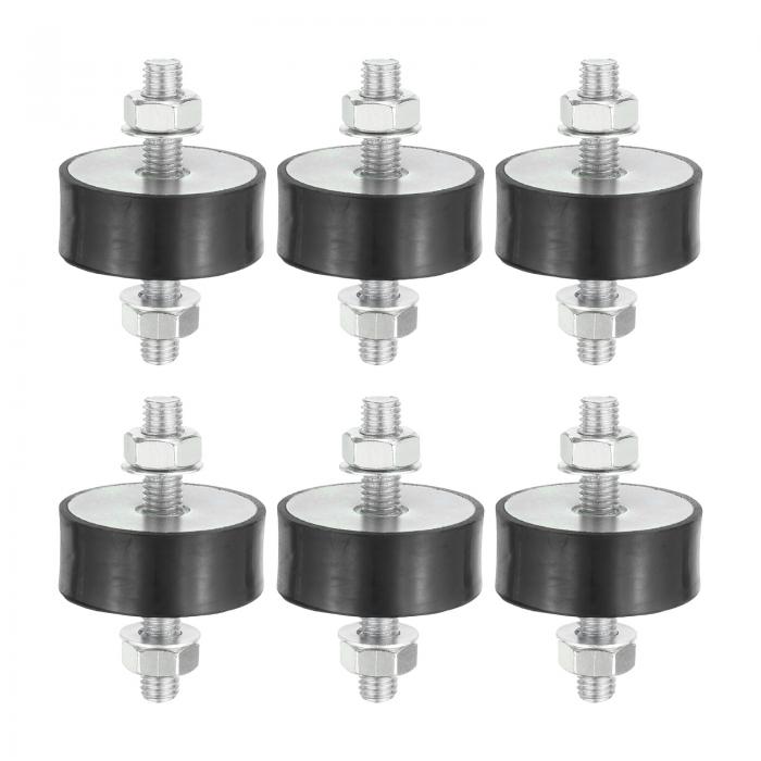 PATIKIL 20x50mmラバースタッドショックアブソーバー 6個M6ラバー絶縁マウント円筒形防振絶縁マウントナット付き ガレージモーターエアコンプレッサーエンジン用（VVタイプ）