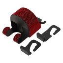 HEROFFIX 財布やバッグ 傘などのための1個 車の後部座席ヘッドレストカップホルダー 頑丈な車のシートフック付きカップホルダー 赤色 14.5x8cm