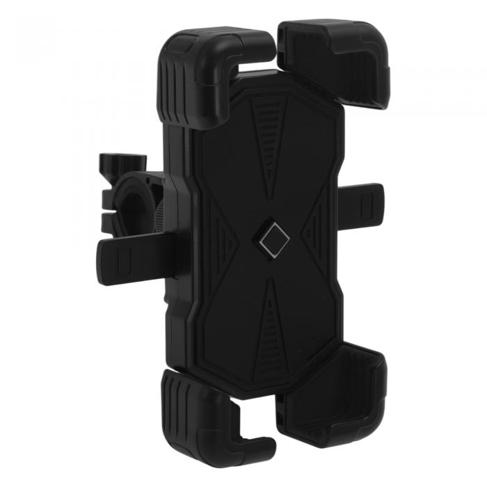 BULLSPANN 自転車用電話ホルダー 防振携帯電話マウント オートバイスクーター用 360°回転可能な電話ホルダー 11.4 cm-18.3 cmのスマートフォン用 ブラック イエロー