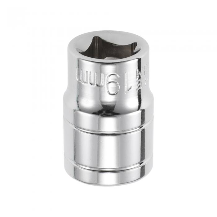 HEROFFIX 1個のインパクトソケット 耐久性のあるハードウェアツール38mm シルバートーン クロムバナジウム鋼 6ポイント 19mm 車両用 オートバイ用 ダートバイク用 浅い 1/2インチドライブ