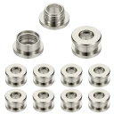 PATIKIL 5mm(1/5インチ) ソリッド真鍮ホールアイレット 10個 フラット自己裏打ちグロメットとワッシャー 靴 衣類 クラフト バッグ レザークラフト用 シルバートーン