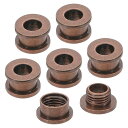PATIKIL 5mm(1/5インチ) 真鍮製ホールアイレット 6個 フラット自己裏打ちグロメットとワッシャー 靴 衣類 クラフト バッグ レザークラフト用 レッドブロンズ