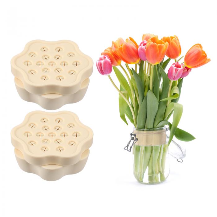 PATIKIL 花のための4.06"螺旋いけばなステムホルダー 2個17穴シリコン花アレンジメントホルダー 結婚式..