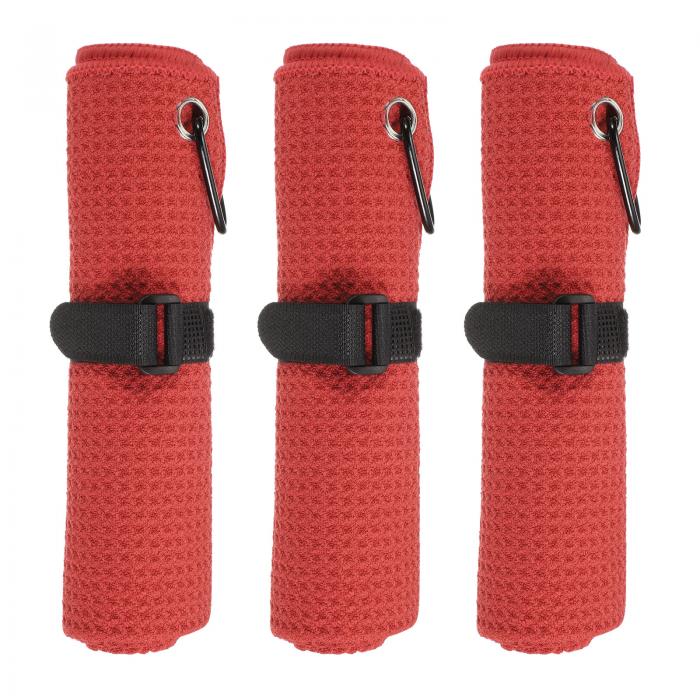 PATIKIL 16 x 16インチ マイクロファイバーゴルフタオル 3パック トライフォールドゴルフタオル ワッフ..