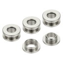 PATIKIL 8mm(1/3インチ) 真鍮製ホールアイレット 4個 フラット自己裏打ちグロメットとワッシャー 靴 衣類 クラフト バッグ レザークラフト用 シルバートーン