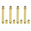 PATIKIL ストレートパイプランプステムロッドキット 4セットM10カーボンスチール80mm(3.15インチ)ロングダブルエンドスレッドロッド カップリング...