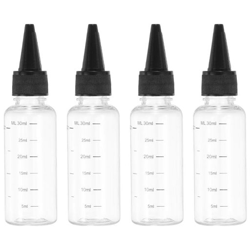 PATIKIL 30 ml/1オンスプラスチック製絞るボトル(黒いトップキャップ付き) 4 個グラデーション付きラウンドディスペンシングボトル 液体 クラフト オイル 調味料用空ボトル 透明 PATIKIL 30 ml/1オンスプラスチック製絞るボトル(黒いトップキャップ付き) 4 個グラデーション付きラウンドディスペンシングボトル 液体 クラフト オイル 調味料用空ボトル 透明