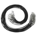 PATIKIL 16インチ×0.06インチのネックレスコード、20個のワックスレザーネックレスストリングロープ、宝石メイキング用具、ビーズ用具、ペンダント、ブレスレットチェーン用のクラ スプ、黒