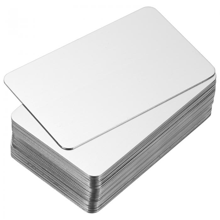 PATIKIL 0.8mmステンレススチールメタル名刺 30枚入り空白名刺レー ザー彫刻用DIYギフトカード シルバー