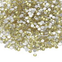 PATIKIL 4320個 SS6 ラウンド フラットバック 水晶 2.0-2.1mm ガラス ラインストーン 宝石 ダイヤモンド DIY 工芸品 衣類 靴 ネイルアート デコレーション用 ライトイエロー