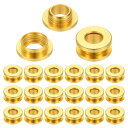 PATIKIL 8mm(1/3インチ) 真鍮製ホールアイレット 20個 フラット自己裏打ちグロメットとワッシャー 靴 衣類 クラフト バッグ レザークラフト用 金色