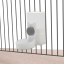 RENEWREVITAL ウサギ用ヘイフィーダー 35ozの大容量 吊り下げ式自動給餌器 小動物用ギニアピッグフェレットケージアクセサリー グレー(4)