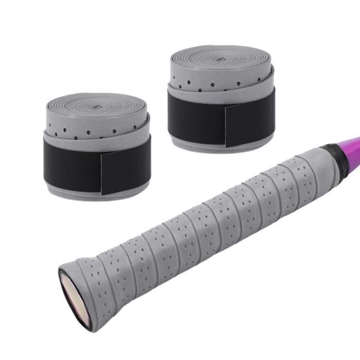 CAPASTEC グリップテープ テニス バドミントン 2本セット 多孔型 グリップ テープ 通気性抜群 釣り竿 自転車 野球 ラケット用 ウェットタイプ グレ...