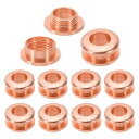PATIKIL 7mm(2/7インチ) 真鍮製ホールアイレット 10個 アーク表面自己裏打ちグロメット 靴 衣類 クラフト バッグ レザークラフト用 レッドカッパー