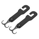 HEROFFIX 財布やバッグ 傘などのための2個セット 車のシートヘッドレストフック 頑丈な車のシートバックオーガナイザーフック ブラックのフェイクレザーと金...