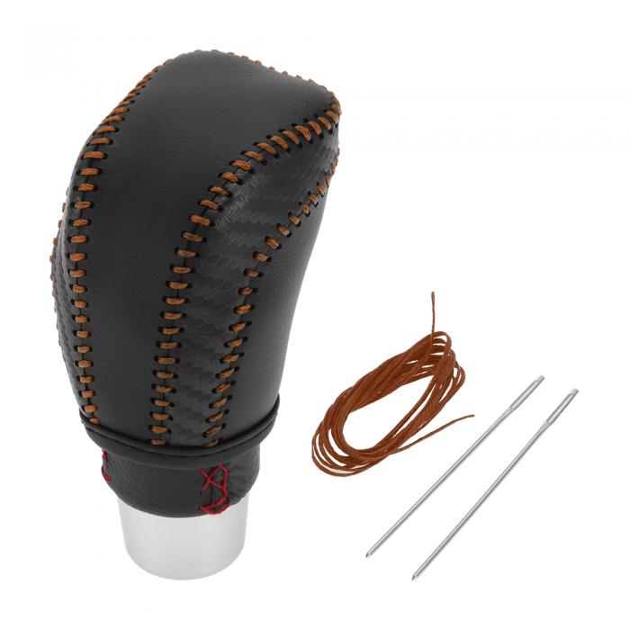 VekAuto Toyotaに対応カムリ2018-2023用のギアシフトノブカバー1セット、アンチスリップ人工レザー、ブ..