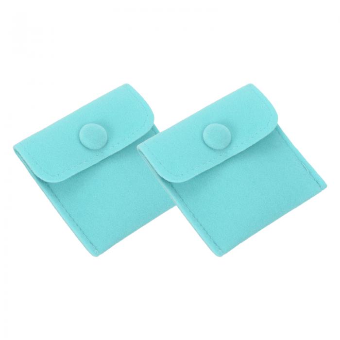 PATIKIL 3x3"宝石ポーチ 2個パックベルベットポーチスナップボタン宝石収納バッグプレゼントポーチイヤ..