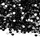 PATIKIL 1600個 SS16 ラウンド フラットバック 水晶 3.8-4.0 mm ガラス ラインストーン 宝石 ダイヤモンド DIY 工芸品 衣類 靴 ネイルアート デコレーション用 黒