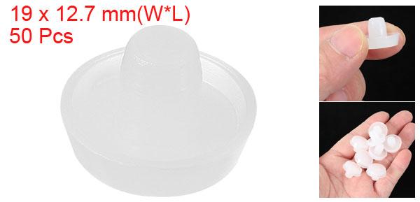 PATIKIL ガラステーブルトップバンパー 50個 8mm スレッド径 ソフトステム ホワイトバンパー ゴム 滑り止めパッド フラットペレット ガラステーブル 家具 キャビネット用