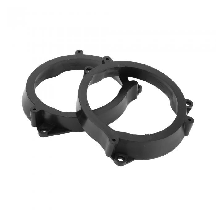HOPESPANNER BMWに対応 Mini Clubman R55 2007-2014用スピーカースペーサーリングツィータースピーカースペーサーアダプター 防水ブラック 6.5インチ用ABS素材2個