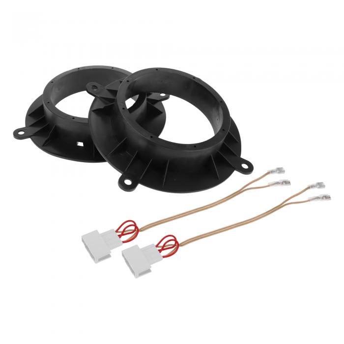 Partuto マツダに対応アテンザ2014-2019用の車用ABSブラックスピーカースペーサーリングツィータースピーカースペーサーアダプター、フロントドア用オーディオ配線ハーネス防水