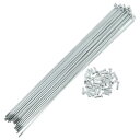 A ABSOPRO 36セット 14G 自転車のスポーク 255 mm 自転車ホイールスポーク 亜鉛メッキ炭素鋼 シルバートーン