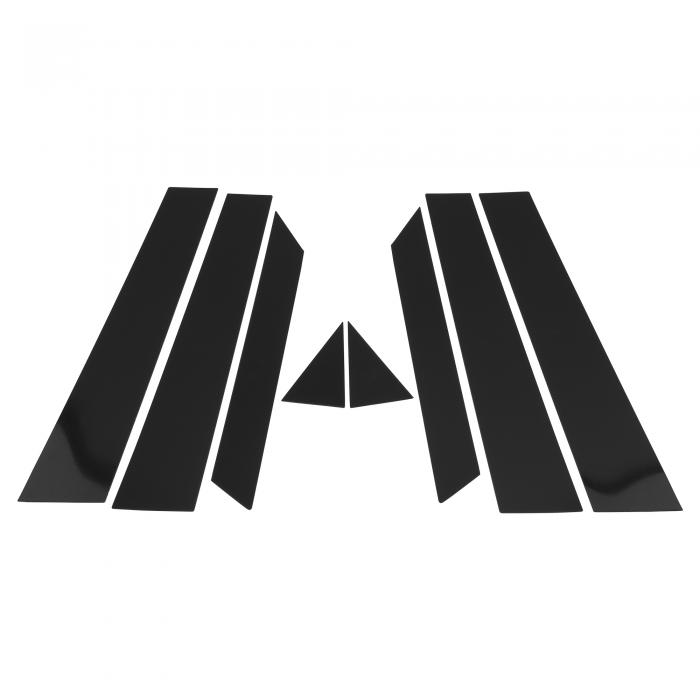 HEROFFIX アウディに対応A8 2019-2024用8個セットのドアピラーウィンドウトリムフロントリア左右アンチスクラッチステッカーピラーポストドアアウターエクステリアカバーブラック