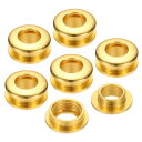 PATIKIL 8mm(1/3インチ) 真鍮製ホールアイレット 6個 アーク表面自己裏打ちグロメット 靴 衣類 クラフト バッグ レザークラフト用 金色