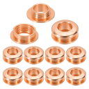 PATIKIL 8mm(1/3インチ) ソリッド真鍮ホールアイレット 10個 アーク表面自己裏打ちグロメット シューズ 衣類 クラフト バッグ レザークラフト用 ローズ金色
