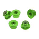 HEROFFIX 5個M4カーフランジナットアルミニウム合金 プラスチックゴムリングフラットヘックスロックフランジナットノンスリップロックフランジグリーンゴムリング5.4mm/0.21"