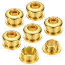 PATIKIL 5mm(1/5インチ) 真鍮製ホールアイレット 6個 アーク表面自己裏打ちグロメット シューズ 衣類 クラフト バッグ レザークラフト用 金色
