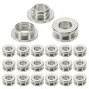 PATIKIL 8mm(1/3インチ) 真鍮製ホールアイレット 20個 フラット自己裏打ちグロメットとワッシャー 靴 衣類 クラフト バッグ レザークラフト用 模造銀