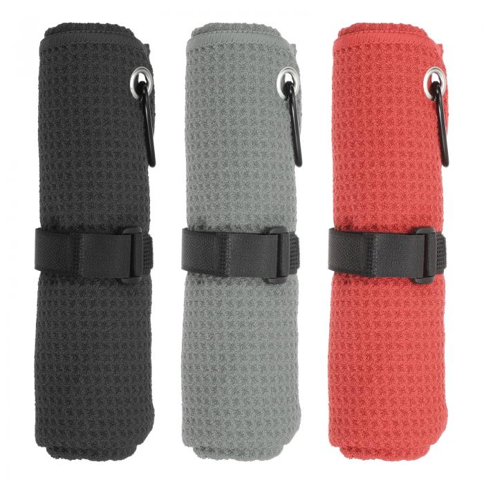 PATIKIL 24 x 16インチ マイクロファイバーゴルフタオル 3パック 三つ折りゴルフタオル ワッフルパター..