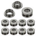 PATIKIL 8mm(1/3インチ) ソリッド真鍮製ホールアイレット 10個 フラット自己裏打ちグロメットとワッシャー 靴 衣類 クラフト バッグ レザークラフト用 黒