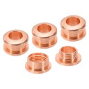 PATIKIL 5mm(1/5インチ) 真鍮製ホールアイレット 4個 アーク表面自己裏打ちグロメット シューズ 衣類 クラフト バッグ レザークラフト用 レッドカッパー