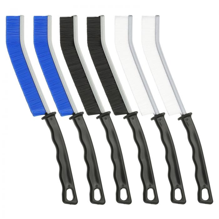 PATIKIL 硬い毛の隙間掃除ブ ラシ、6個入り 家庭用薄型隙間掃除ブ ラシ トイレ 浴室 キッチン タイル ..