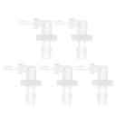 HEROFFIX 5個の水族館用プラスチックホースバーブフィッティング1/16"から3/16"ホースバーブ90度エルボーLフィッティングクリアPP