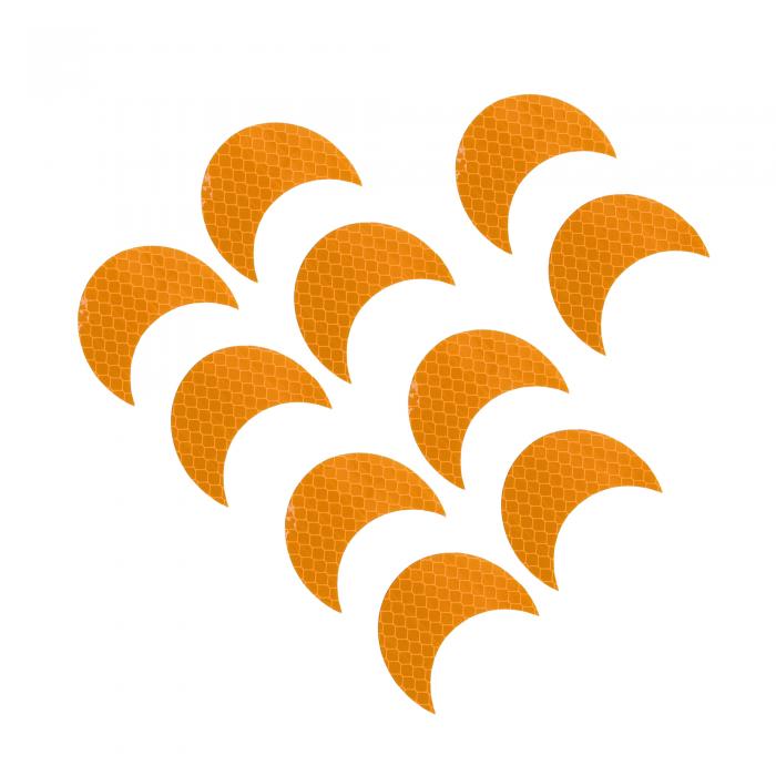 TUCKBOLD 反射バンパーデカール 蛍光イエロー 長方形 三日月柄 反射カーステッカー パーソナライズデコ..