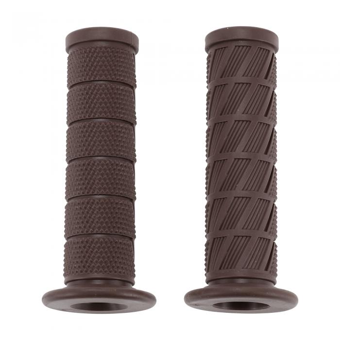 Hihaha 7/8インチ（22mm）15/16インチ（24mm）ユニバーサルモーターサイクルハンドグリップカバー ノンスリップラバーハンドルバーグリップ モーターサイクル スクーター 自転車 ATV用 コーヒー色 1ペア